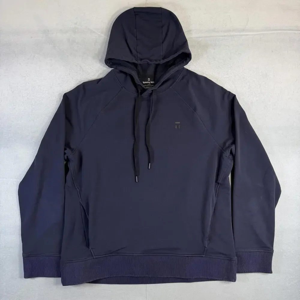 Tommy John Hoodie Mens Large Navy Go Anywhere Collection Pullover Pockets